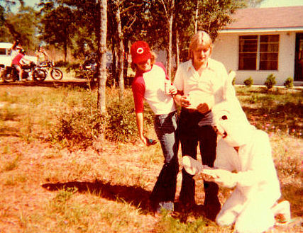Rick, Tandy and Johnny Rabbit at the Archer Easter Party in 1977